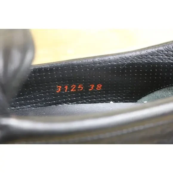 Vintage Prada Sport Shoes Womens 38 Black Leather Loafers Slip On Italy - Picture 7 of 15